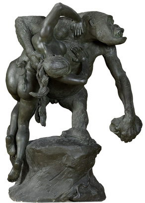 Gorille enlevant une femme, Emmanuel Frémiet